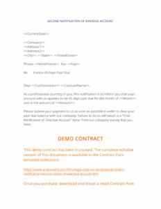 Best Collection Letter Template Final Notice Excel Example