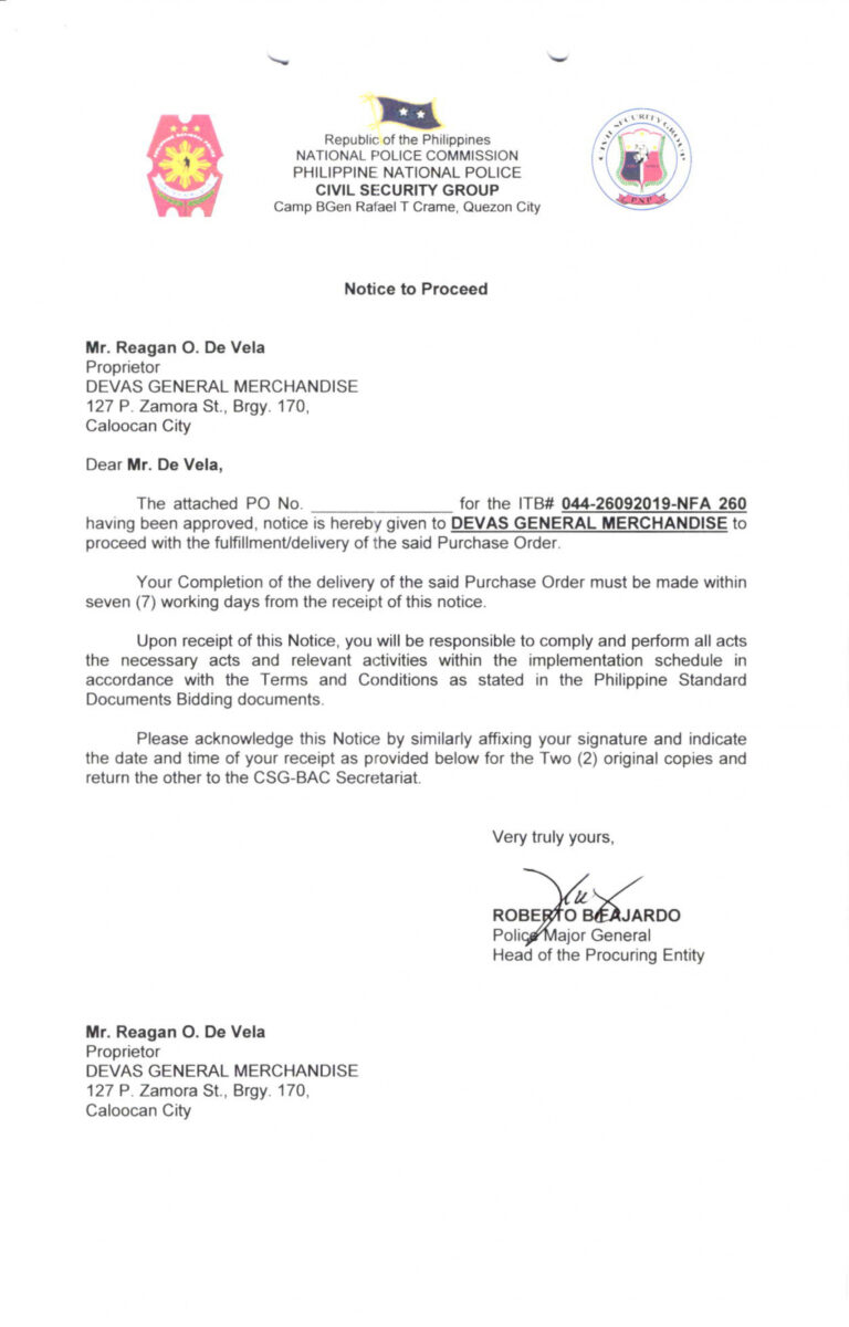 Best Construction Notice To Proceed Template Doc Tacitproject Best Construction Notice To Proceed Template Doc Tacitproject