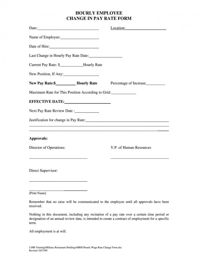 Best Payroll Change Notice Template Doc Sample