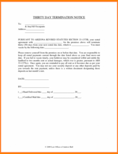 Best Vacate Notice To Landlord Template  Sample