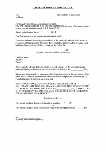 Costum 15 Day Eviction Notice Template Word