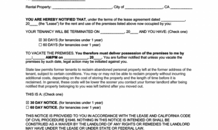 Costum 30 Day Eviction Notice Form Template Excel