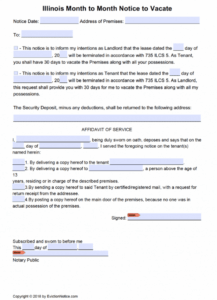 Costum 30 Day Eviction Notice Template Illinois Doc Sample