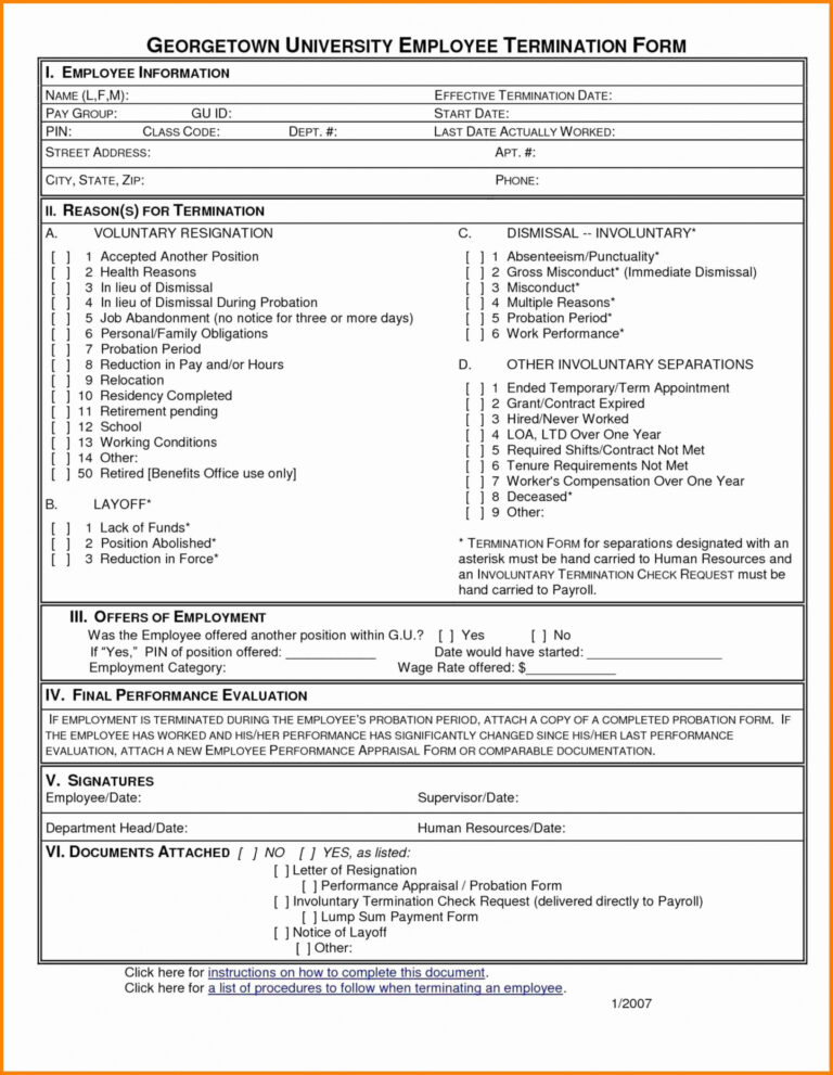 Costum Employee Separation Notice Template Word Example - Tacitproject