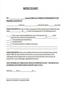 Costum Formal Eviction Notice Template  Sample