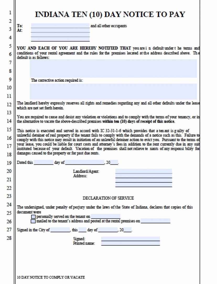 Costum Pay Or Quit Notice Template  Sample