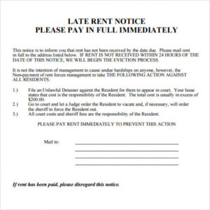 Costum Rent Late Notice Template Pdf