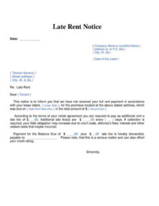 Costum Template For Late Rent Notice  Example