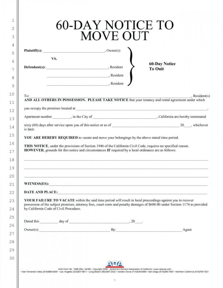 Costum Template Notice To Vacate PDF Example - Tacitproject