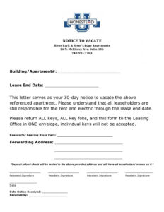 Costum Tenant To Landlord Notice To Vacate Template Excel Example