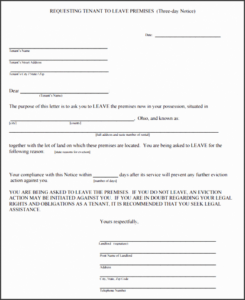 Costum Tn Eviction Notice Template Pdf Example