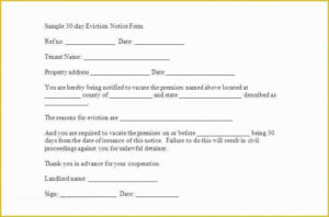Editable Eviction Notice Template Ga Word Example