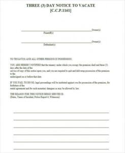 Editable Eviction Warning Notice Template Doc