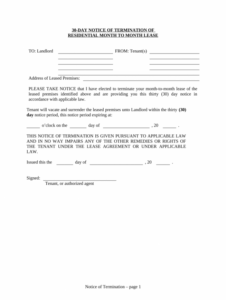 Editable Landlord 30 Day Notice Template Pdf Sample