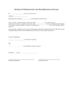 Editable Notice Of Termination Lease Template Excel Sample