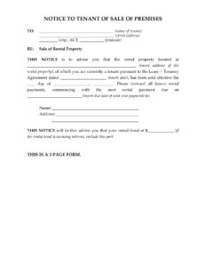 Editable Notice To Tenants Template Pdf Sample