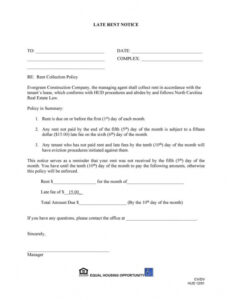Editable Rent Late Notice Template Word