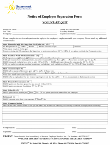 Employee Separation Notice Template Word