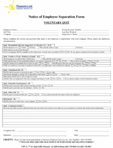 Employee Separation Notice Template Word