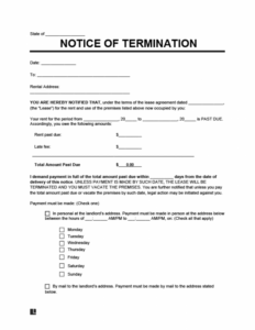 Eviction Notice Template Ga Excel