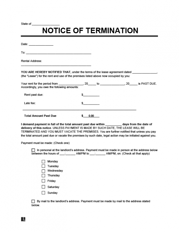 Eviction Notice Template Ga Excel