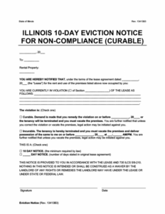 Free 30 Day Eviction Notice Template Illinois Doc Sample