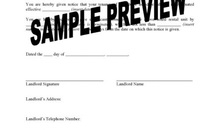 Free 30 Day Notice To Terminate Lease Template Excel