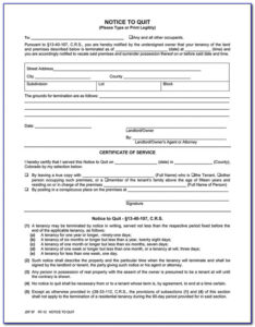 Free Colorado Eviction Notice Template Doc Sample