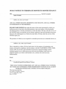 Free Lease 60 Day Notice Template Word