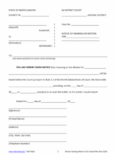 Free Notice Of Hearing Template Doc Sample