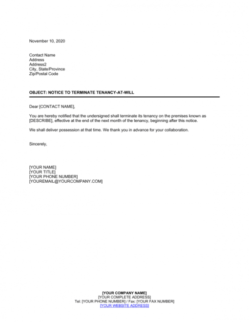 Free Notice Of Lease Violation Template PDF Example Tacitproject