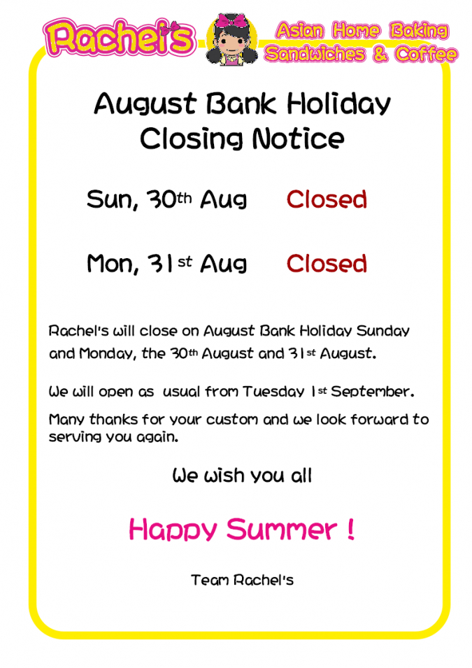 Holiday Closing Notice Template Word Sample