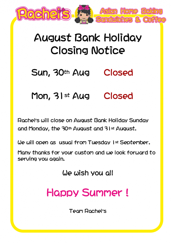 Holiday Closing Notice Template