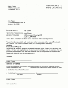 Landlord 30 Day Notice Template Pdf Sample