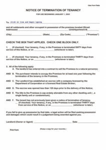 Lease Termination Notice Template Doc