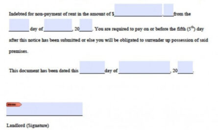 Notice To Pay Rent Or Quit Template Doc