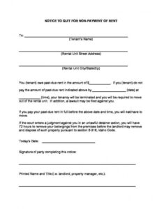 Oregon 30 Day Eviction Notice Template Excel