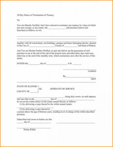 Printable 30 Day Eviction Notice Form Template