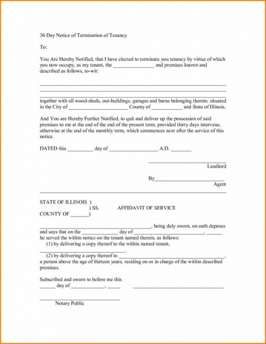 Printable 30 Day Eviction Notice Form Template