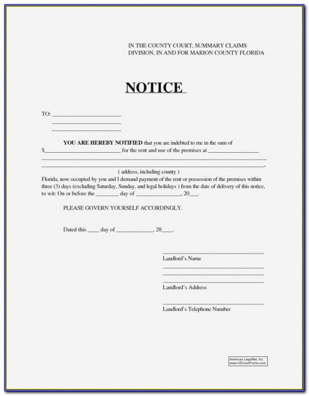 Printable 30 Day Eviction Notice Template Illinois  Example