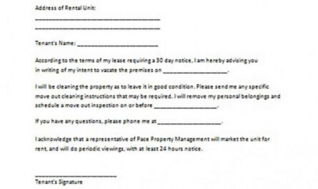 Printable 30 Day Notice Apartment Template Doc Example