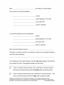 Printable 30 Day Notice Of Moving Out Template Doc Example