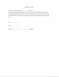 Printable Apartment 60 Day Notice Template Excel