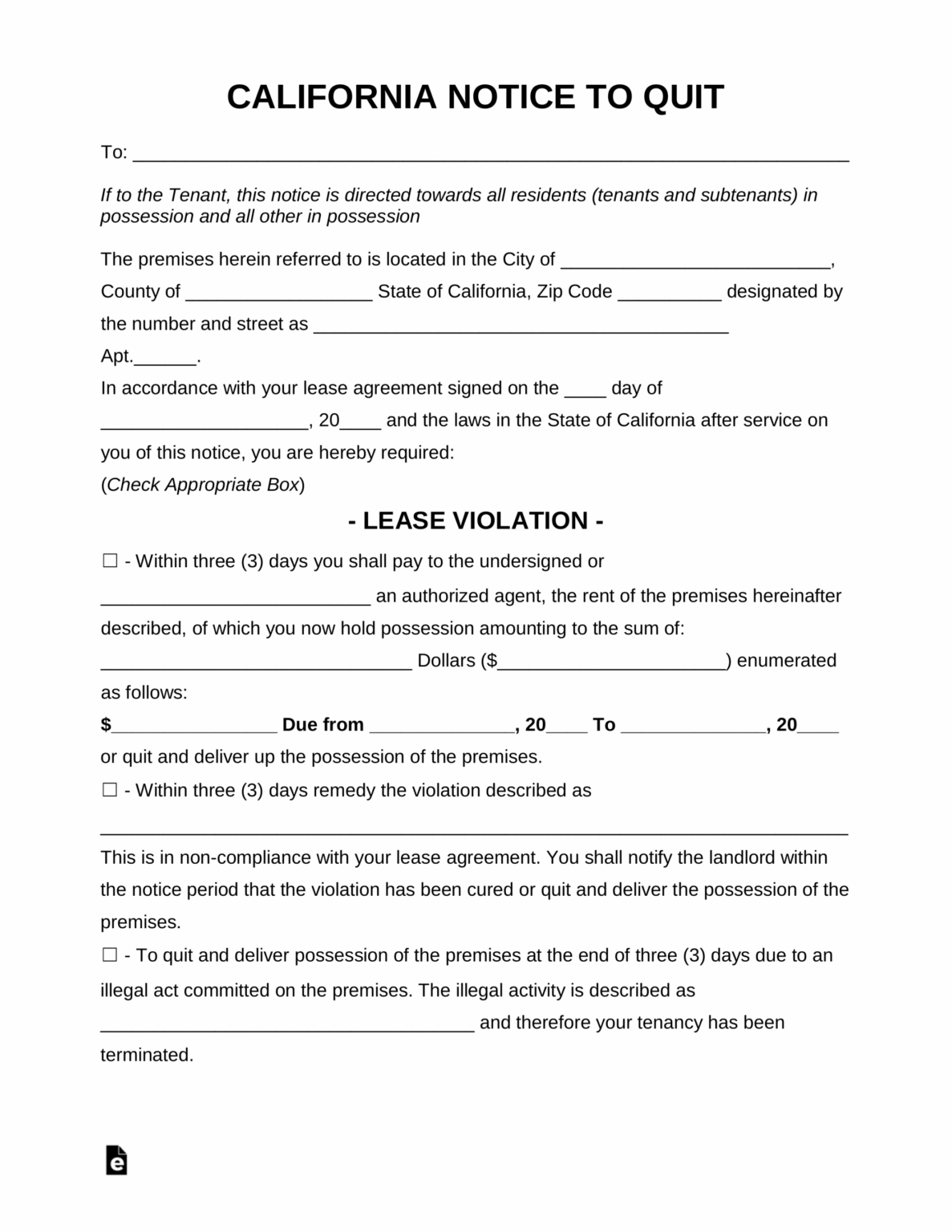 Printable Eviction Notice For Roommate Template Word Example Tacitproject