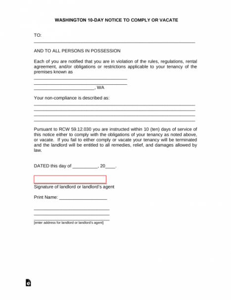 Printable Eviction Notice Indiana Template Doc Sample