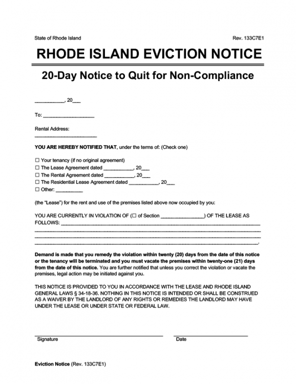 Printable Immediate Eviction Notice Template Pdf