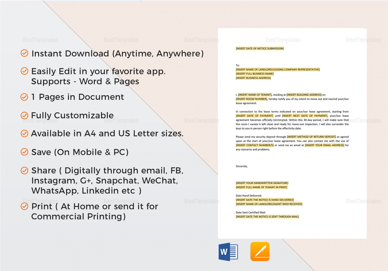 Printable Notice Sign Template Word Example - Tacitproject