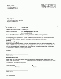 Printable Vacate Notice To Landlord Template Excel