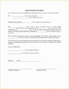 Professional 15 Day Eviction Notice Template Doc