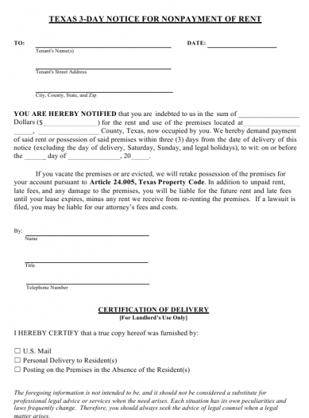 60 day texas eviction notice template